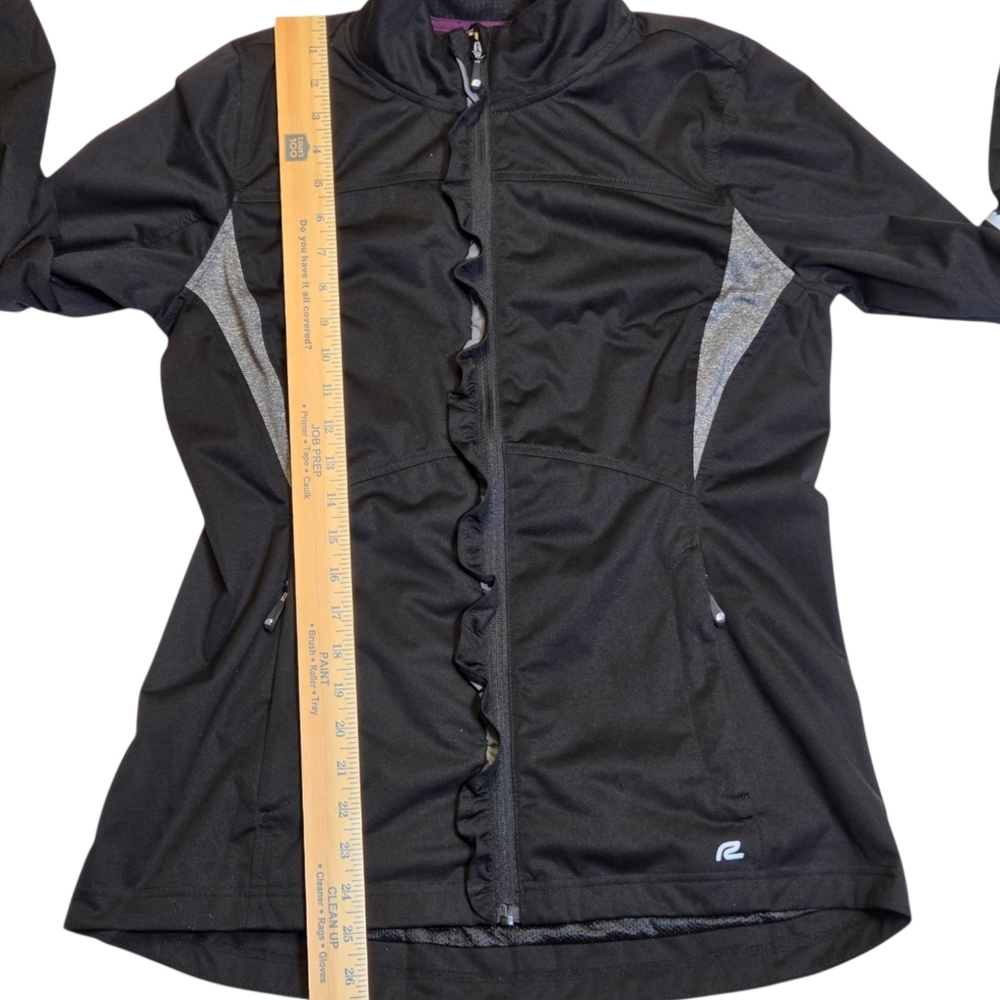Road Runner Sports Ruffle Zip Running Jacket Black Reflective Athletic Medium - Picture 11 of 14